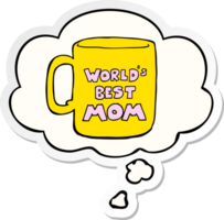 worlds best mom mug with thought bubble as a printed sticker png