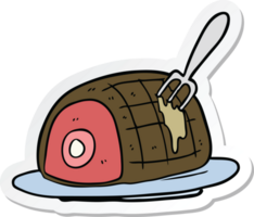 sticker of a cartoon cooked beef png