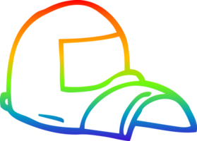 rainbow gradient line drawing of a cartoon baseball cap png