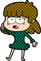 cartoon tired woman png