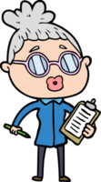 Cartoon-Manager-Frau mit Brille png