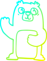 cold gradient line drawing of a cartoon black bear png