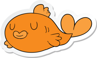 sticker van een happy cartoon vis png