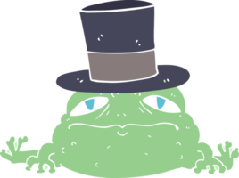 crapaud riche de dessin animé de style plat couleur png