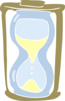 flat color illustration of hourglass png