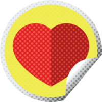 heart symbol graphic png illustration circular sticker