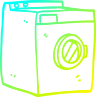 cold gradient line drawing of a cartoon washing machine png