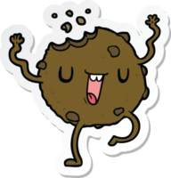 pegatina de una galleta bailando de dibujos animados png