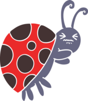 coccinella del fumetto di stile di colore piatto png