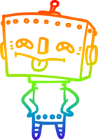 arco Iris gradiente linha desenhando do uma desenho animado robô png
