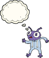 cartoon alien spaceman with thought bubble png