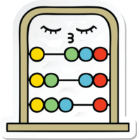 sticker of a cute cartoon abacus png