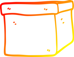 warm helling lijn tekening van een tekenfilm karton doos png