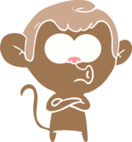 scimmia di fischio del fumetto di stile di colore piatto png