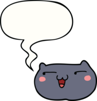 desenho animado gato face com discurso bolha png