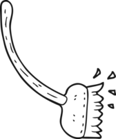 hand drawn black and white cartoon sweeping brush png