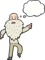 cartoon stressed old man with thought bubble png