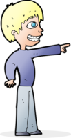 cartoon grinning boy pointing png