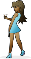 cartoon woman posing in dress png