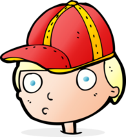 cartoon curious boy wearing cap png