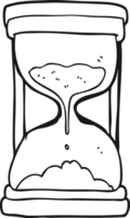 hand drawn black and white cartoon timer png