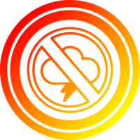 Nein Stürme kreisförmig Symbol mit warm Gradient Fertig png