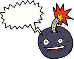 Cartoon brennende Bombe mit Sprechblase png