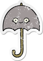 noodlijdende sticker van een schattige cartoonparaplu png