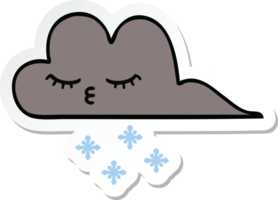 sticker van een schattige cartoon onweerssneeuwwolk png