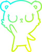 cold gradient line drawing of a peaceful cartoon bear png