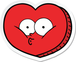 sticker of a cartoon love heart png