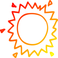 warm gradient line drawing of a cartoon sun png