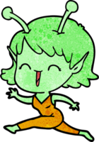 cartoon alien girl laughing png