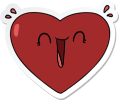 pegatina de un corazón feliz de dibujos animados png