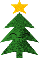 retro illustration style cartoon of a christmas tree png