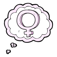 hand drawn thought bubble textured cartoon female symbol png