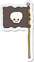 sticker van een tekenfilm golvend piraat vlag png