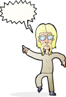 cartone animato hippie uomo indossare bicchieri con discorso bolla png
