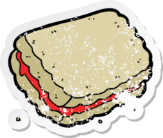 distressed sticker of a cartoon biscuit png