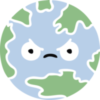 flat color retro cartoon of a planet earth png