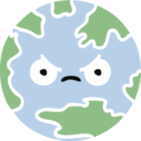 eben Farbe retro Karikatur von ein Planet Erde png