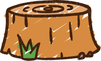 dibujo de tiza de tocón de árbol png