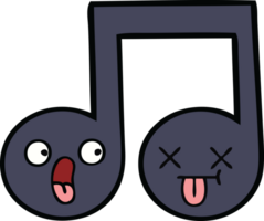 cute cartoon of a musical note png