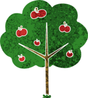 retro ilustración estilo peculiar dibujos animados árbol png