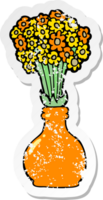 retro distressed sticker of a cartoon old glass vase png