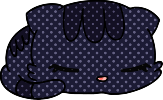 desenho animado ilustração kawaii fofa dormindo gatinho png