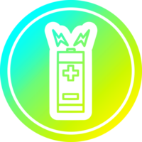 Batterie kreisförmig Symbol mit cool Gradient Fertig png