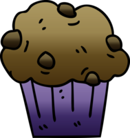 gradient shaded quirky cartoon chocolate muffin cake png