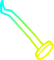 cold gradient line drawing of a cartoon nail png