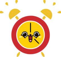 flat color retro cartoon of a alarm clock png